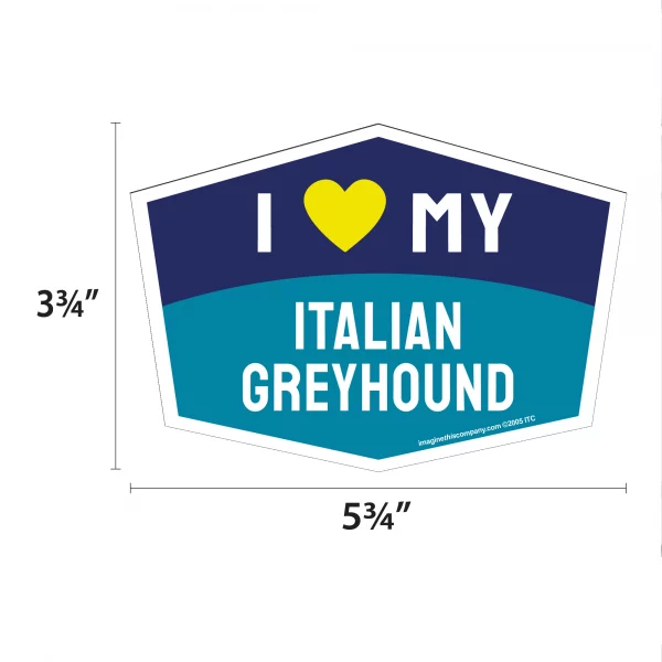 I Love My Italian Greyhound Hexagon Shaped Magnet - Image 2