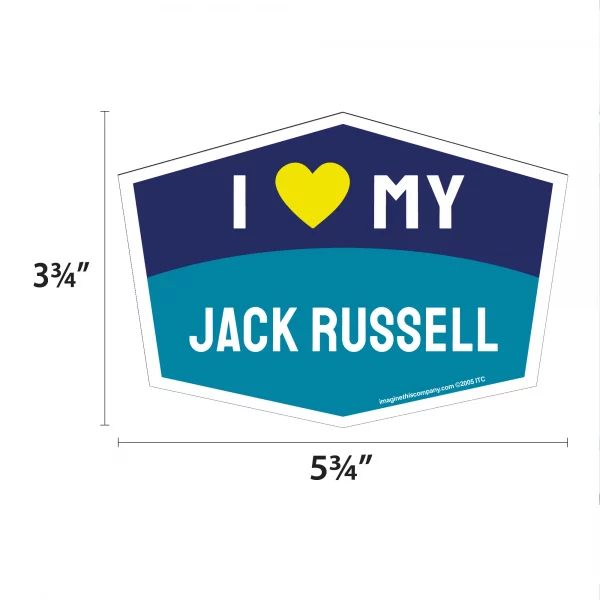 I Love My Jack Russell Hexagon Shaped Magnet - Image 2