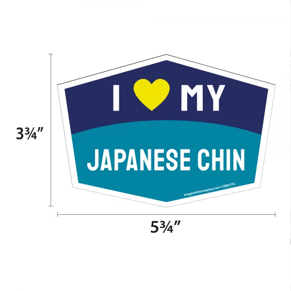 I Love My Japanese Chin Hexagon Shaped Magnet - Image 2