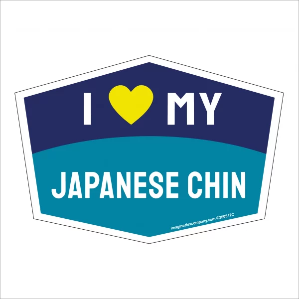 I Love My Japanese Chin Hexagon Shaped Magnet