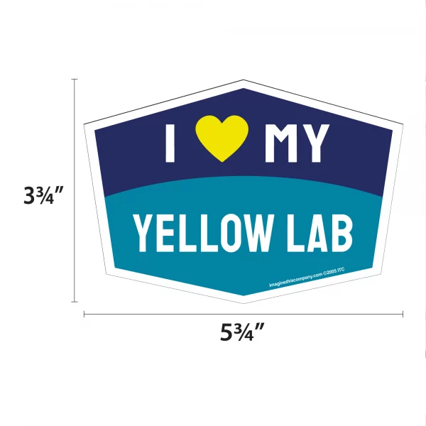 I Love My Yellow Lab Hexagon Shaped Magnet - Image 2