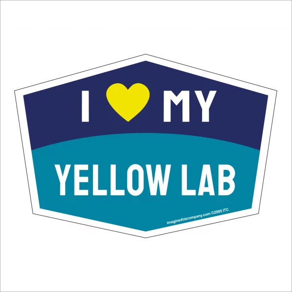 I Love My Yellow Lab Hexagon Shaped Magnet