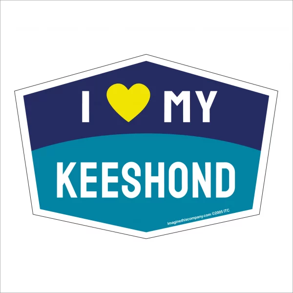 I Love My Keeshond Hexagon Shaped Magnet