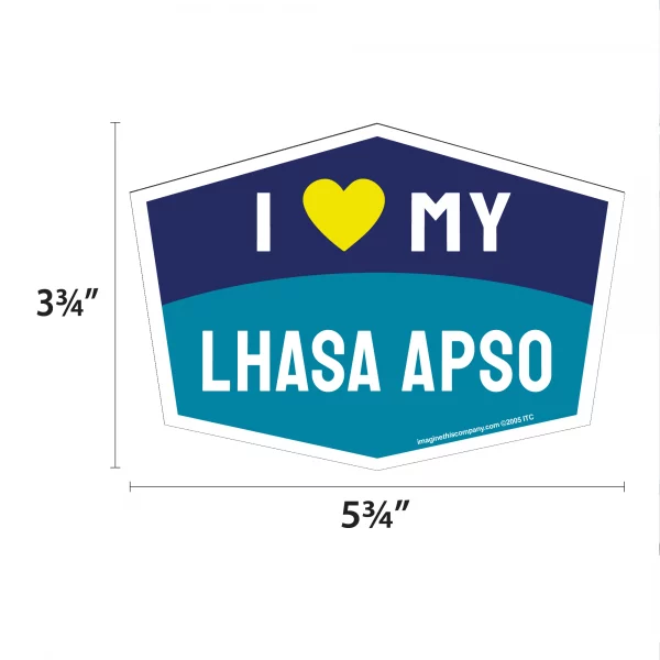 I Love My Lhasa Apso Hexagon Shaped Magnet - Image 2