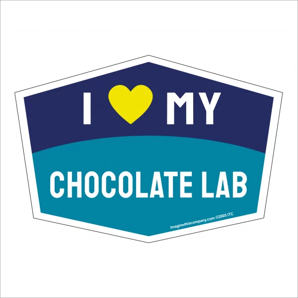 I Love My Chocolate Lab Hexagon Shaped Magnet