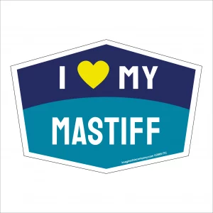 I Love My Mastiff Hexagon Shaped Magnet