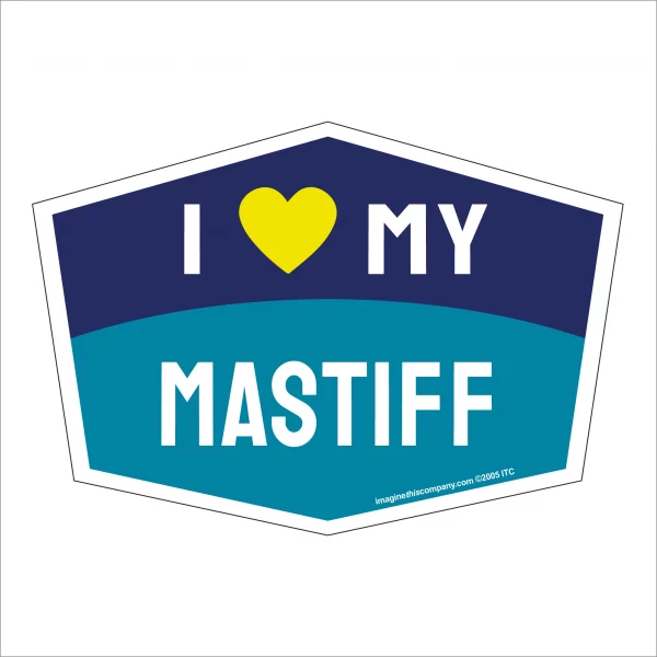 I Love My Mastiff Hexagon Shaped Magnet