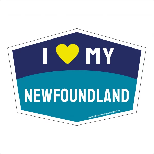 I Love My Newfoundland Hexagon Shaped Magnet