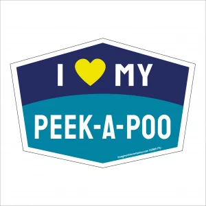 I Love My Peek-A-Poo Hexagon Shaped Magnet