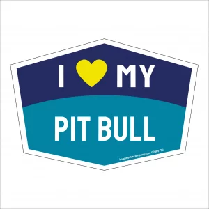 I Love My Pit Bull Hexagon Shaped Magnet