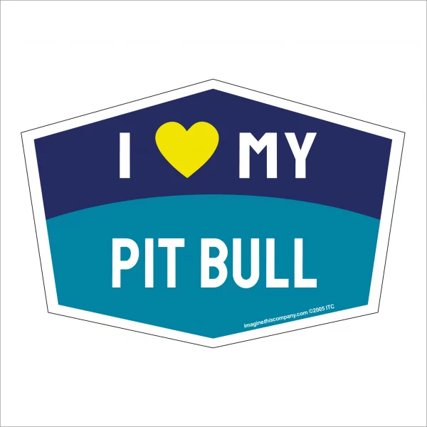 I Love My Pit Bull Hexagon Shaped Magnet