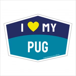 I Love My Pug Hexagon Shaped Magnet