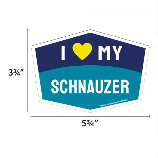 I Love My Schnauzer Hexagon Shaped Magnet - Image 2