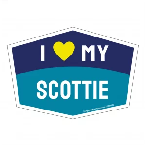 I Love My Scottie Hexagon Shaped Magnet