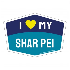 I Love My Shar Pei Hexagon Shaped Magnet