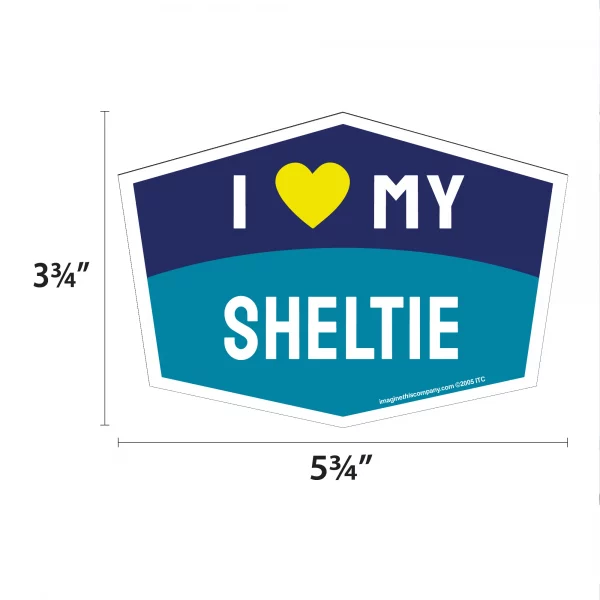 I Love My Sheltie Hexagon Shaped Magnet - Image 2