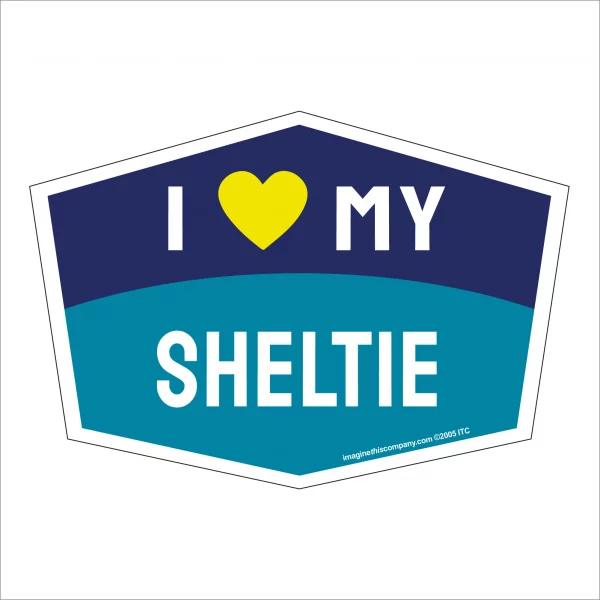 I Love My Sheltie Hexagon Shaped Magnet