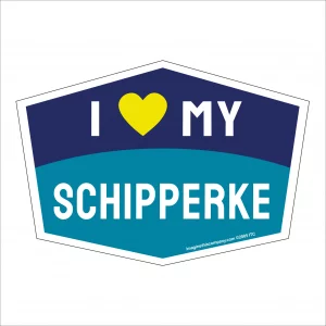 I Love My Schipperke Hexagon Shaped Magnet