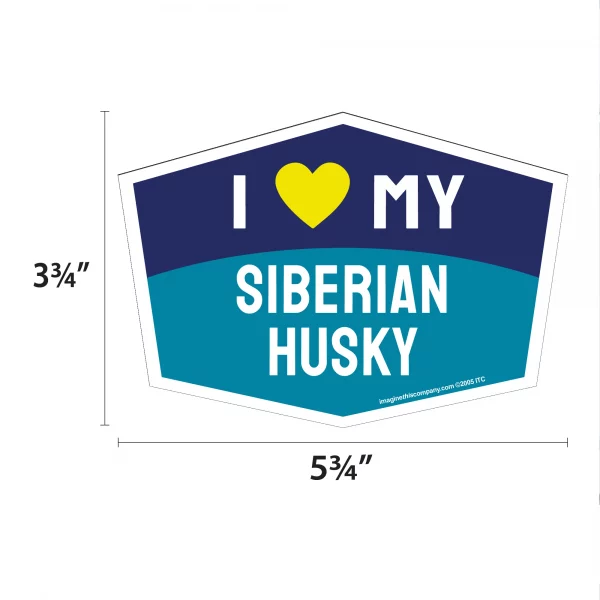 I Love My Siberian Husky Hexagon Shaped Magnet - Image 2