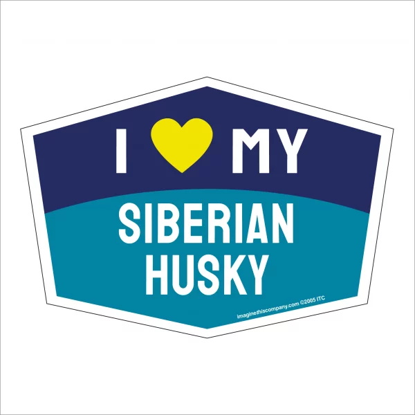 I Love My Siberian Husky Hexagon Shaped Magnet