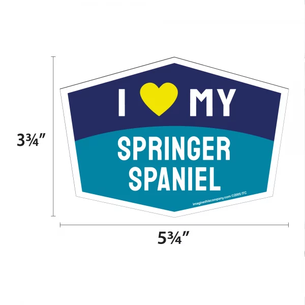I Love My Springer Spaniel Hexagon Shaped Magnet - Image 2