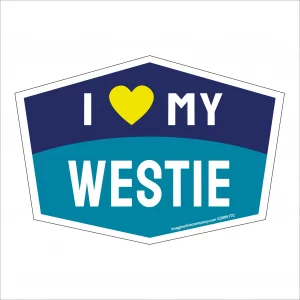 I Love My Westie Hexagon Shaped Magnet