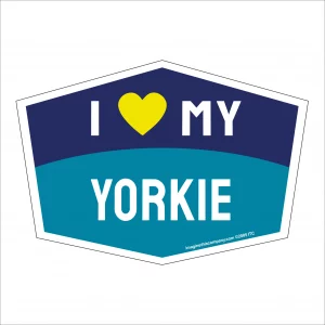 I Love My Yorkie Hexagon Shaped Magnet