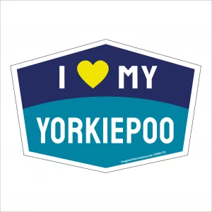 I Love My Yorkiepoo Hexagon Shaped Magnet