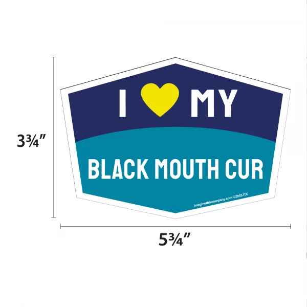 I Love My Black Mouth Cur Hexagon Shaped Magnet - Image 2