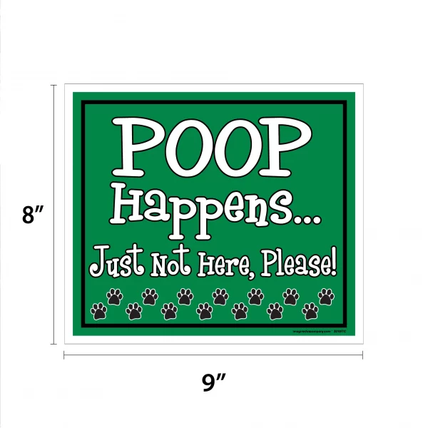 Poop Happens Just not Here Please Green Lawn Sign - Image 2