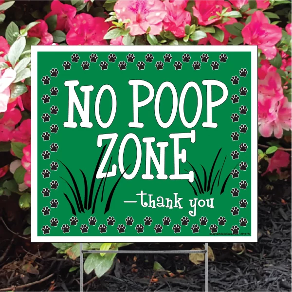 No Poop Zone Green Lawn Sign - Image 3
