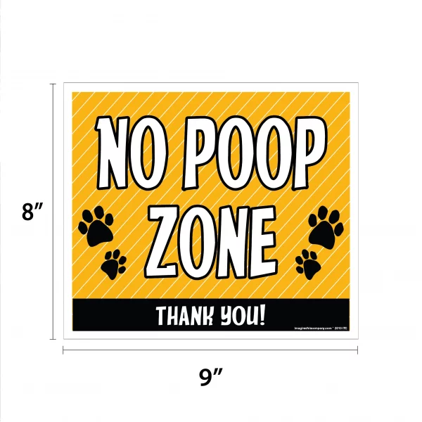 No Poop Zone Yellow Lawn Sign - Image 2