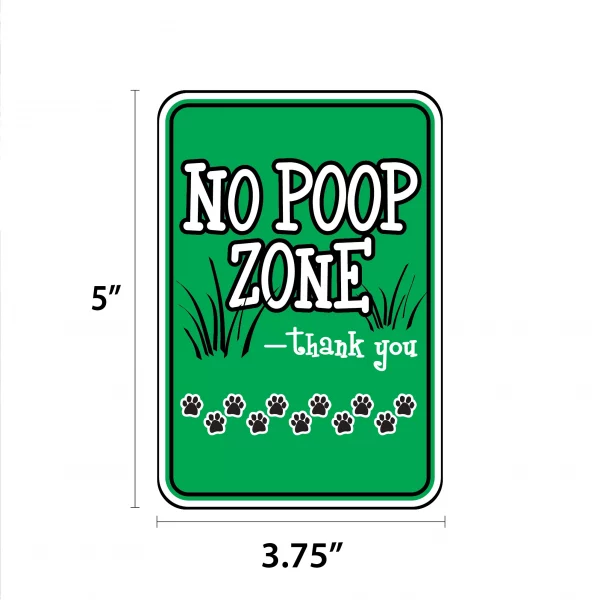 No Poop Zone Green Mini Garden Sign - Image 2