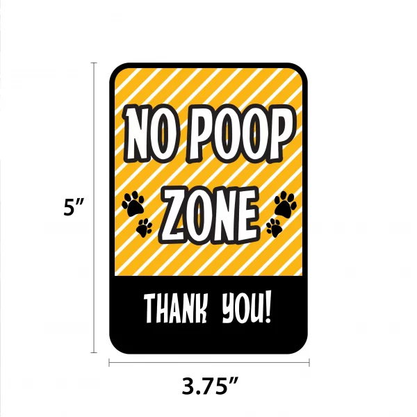 No Poop Zone Yellow Mini Garden Sign - Image 2