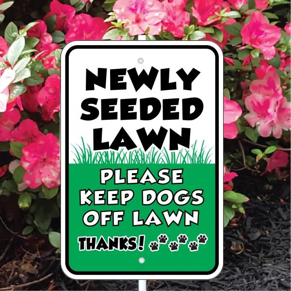 Newly Seeded Lawn Mini Garden Sign - Image 3
