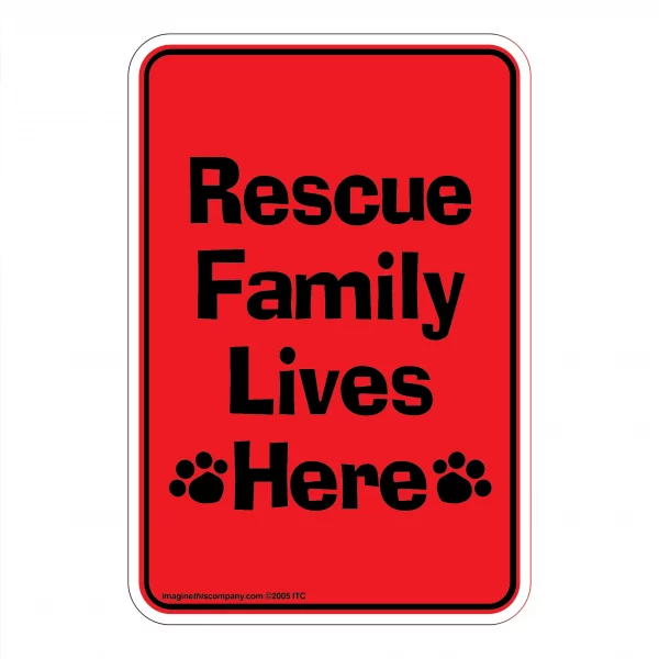 Rescue Family Lives Here Mini Garden Sign