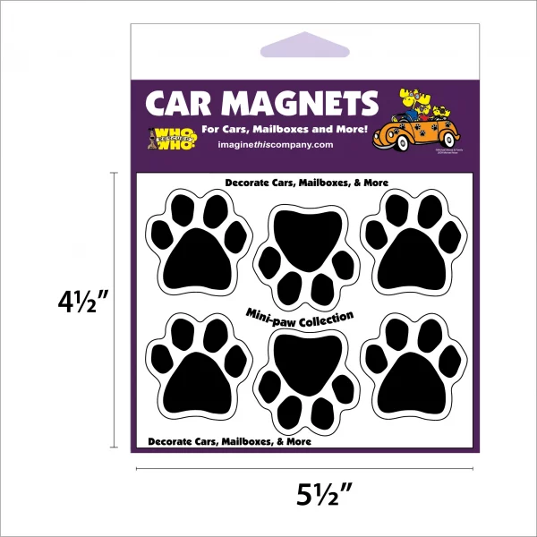 Black Mini Paws Magnets - Image 2