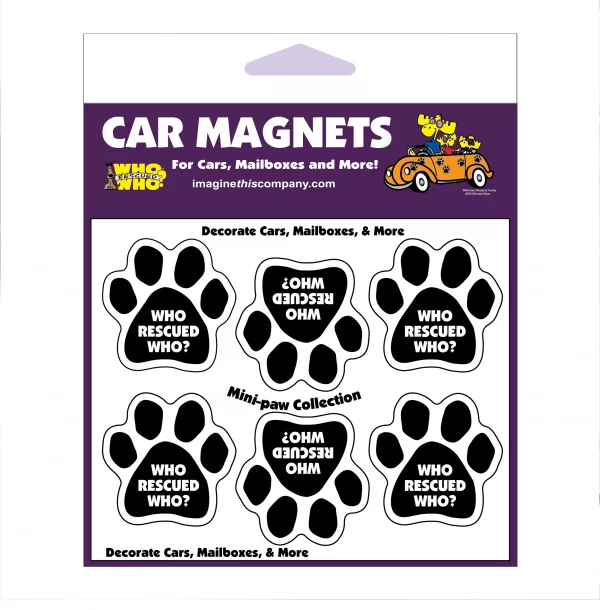 Who Rescued Who Mini Paws Magnets