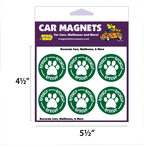 Reduce Recycle Rescue Mini Paws Magnets - Image 2