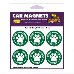 Reduce Recycle Rescue Mini Paws Magnets