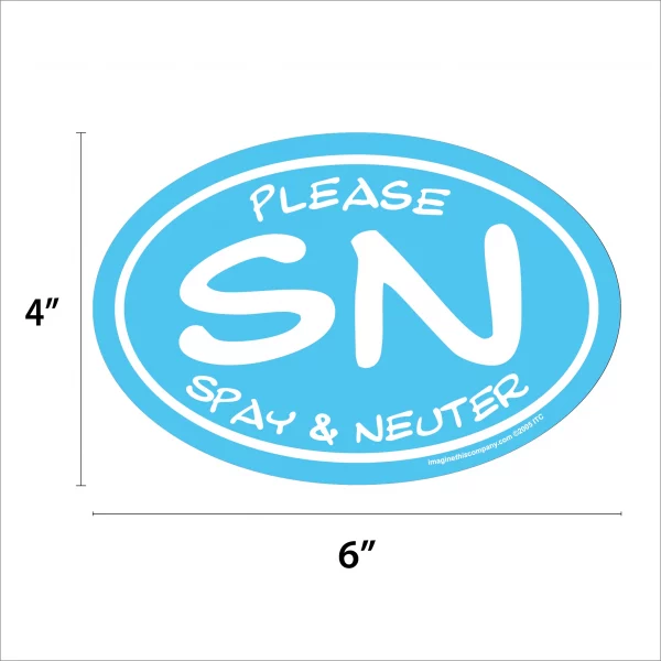 Spay Neuter Blue Oval Magnet - Image 2