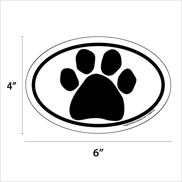 Black Paw Oval Magnet - Image 2