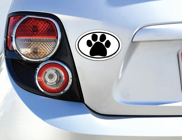 Black Paw Oval Magnet - Image 3