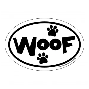 Woof Oval Magnet