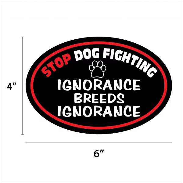 Stop Dog Fighting Oval Magnet - Image 2