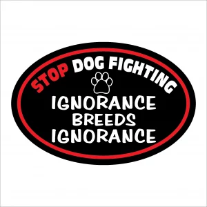Stop Dog Fighting Oval Magnet