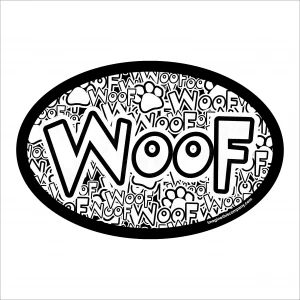 Crazy Woof Oval Magnet