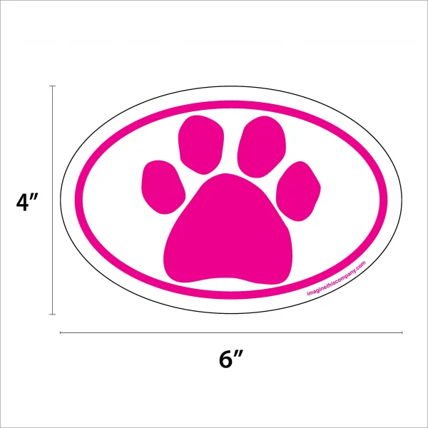 Pink Paw Oval Magnet - Image 2
