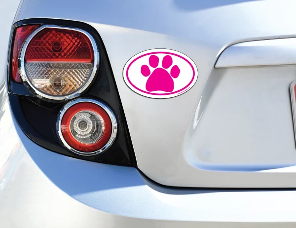 Pink Paw Oval Magnet - Image 3