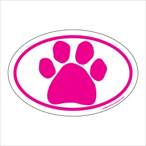 Pink Paw Oval Magnet
